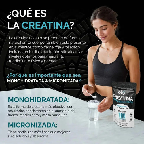 Creatina Monohidratada Micronizada Pura Polvo 500g oby.mx