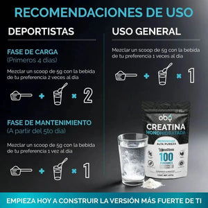 Creatina Monohidratada Micronizada Pura Polvo 500g oby.mx