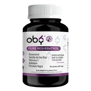 Resveratrol Puro con Semilla de Uva Roja 60 cápsulas oby.mx