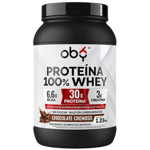 Proteina Whey con Creatina, Enzimas Probióticos y Electrolitos, Sabor Chocolate 1.25 kg oby.mx