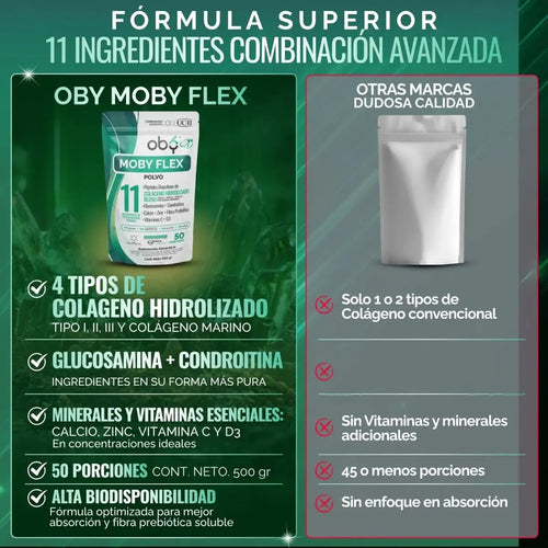 Colágeno Hidrolizado I, II, III y Marino 50 porciones oby.mx