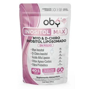 Inositol Max LIPOSOMAL - Myo y D-Chiro Inositol Ratio 40:1 + Vitex Agnus Castus + Acido Alfa Lipoico + Prebioticos | Polvo oby.mx