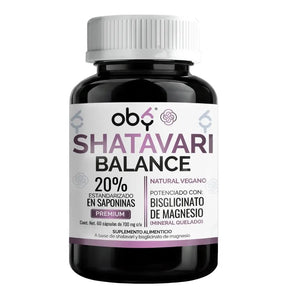 Shatavari 1400 mg con Magnesio Bisglicinato OBY | Extracto Estandarizado 20% Saponinas | 60 Cápsulas oby.mx
