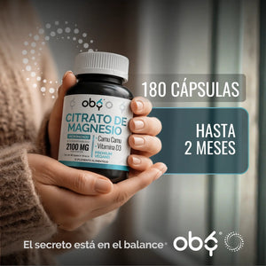 Citrato Magnesio Micronizado 2100mg + Camu Camu, Vitamina C Y D3 | Suplemento Alimenticio Oby Vitaminas Mujer Hombre | Magnesio Complex | 180 Capsulas oby.mx