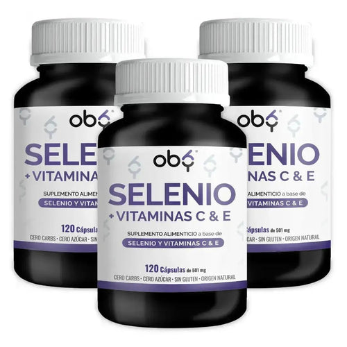 Pack de 3 frascos: OBY Selenio enriquecido con Vitamina C y Vitamina E Fast Bundle