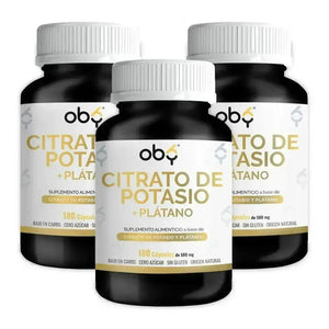 Pack de 3 frascos: OBY Citrato de Potasio Enriquecido con Extracto de Plátano Fast Bundle