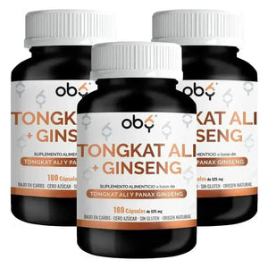 Pack de 3 frascos: OBY Tongkat Ali + Ginseng | 180 Cápsulas Fast Bundle