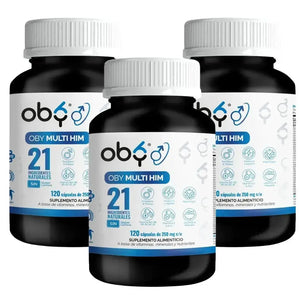 OBY MULTI HIM Multivitaminico HOMBRE, 21 Vitaminas, Aminoacidos, Minerales y Nutrientes. 120 caps oby.mx