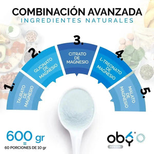 Oby Multi Magnesio Blue | 5 Magnesios + Espirulina azul + D3 | Polvo Sabor Mora azul $̶7̶4̶9̶.̶0̶0̶ oby.mx
