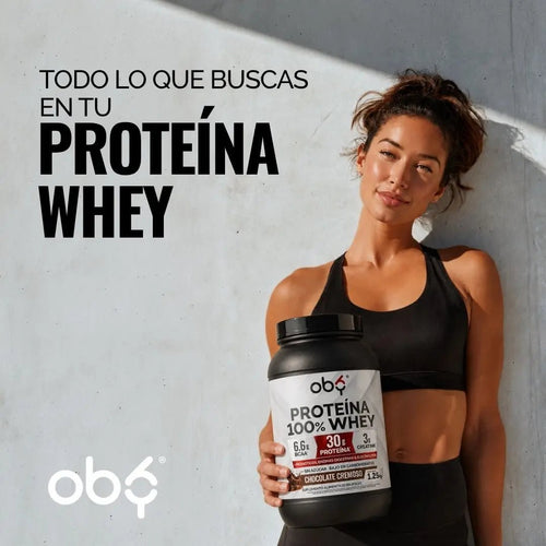 Proteina Whey con Creatina, Enzimas Probióticos y Electrolitos, Sabor Chocolate 1.25 kg oby.mx