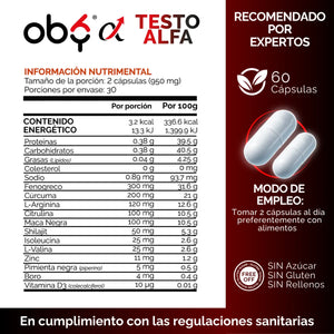 Multivitamínico Hombre 12 ingredientes 60 cápsulas oby.mx