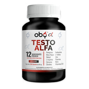 OBY Testo Alfa | Vitaminas hombre con 12 ingredientes | 180 cápsulas oby.mx