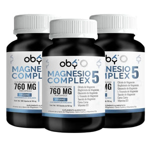 Pack de 3 frascos: Oby 5 Magnesio Complex 180 Cápsulas Fast Bundle