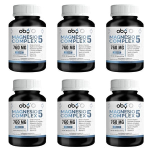 Pack de 6 frascos: Oby 5 Magnesio Complex 180 Cápsulas Fast Bundle