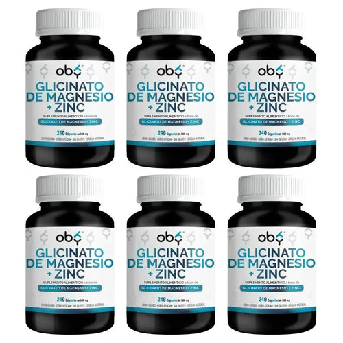 Pack de 6 frascos: OBY Glicinato de Magnesio y Zinc Fast Bundle