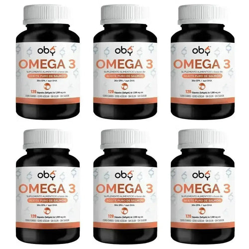 Pack de 6 frascos: OBY Omega 3: Aceite Puro de Salmón Salvaje Fast Bundle