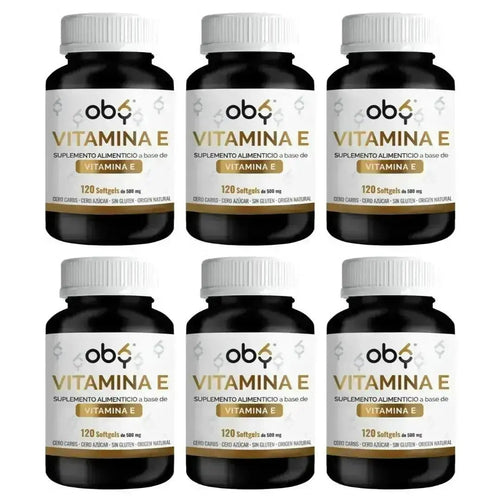 Pack de 6 frascos: OBY Vitamina E | Vitaminas para mujer y hombre Fast Bundle