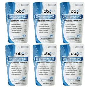Oby Multi Magnesio Polvo 5X Complete Blue 600 gr | 5 tipos de Magnesios + Espirulina azul | Citrato y Glicinato oby.mx