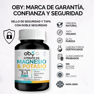 *Citrato de Magnesio + Citrato de Potasio (180 cápsulas) oby.mx