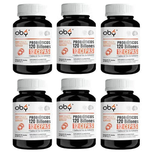 Oby MULTI Probioticos 120 Billones 12 Cepas Diferentes + Prebioticos inulina raiz achicoria + Fibra oby.mx