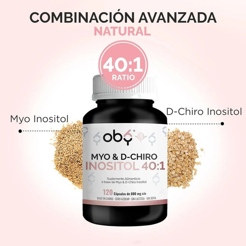 Oby Myo y D-Chiro Inositol Ratio 40:1 | 120 cápsulas oby.mx