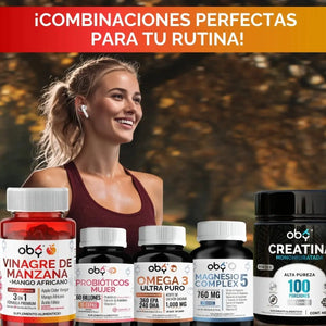 Gomitas de Vinagre de Manzana OBY | Formula 3 en 1 con Mango Africano y Acido Folico | Veganas Sin Azucar | Suplemento Alimenticio | 60 Gomitas oby.mx