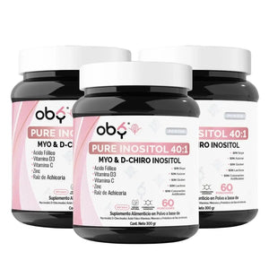 Pack de 3 botes: OBY Pure Inositol 40:1 Polvo 300g Fast Bundle
