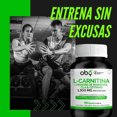 OBY L Carnitina con Vinagre de manzana, CLA y cetonas | 120 Cápsulas $̶5̶4̶9̶.̶0̶0̶ oby.mx