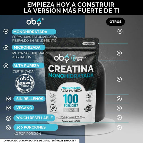 OBY GYM POWER PACK | Multivitamínico Hombre + Creatina suplemento deportivo oby.mx