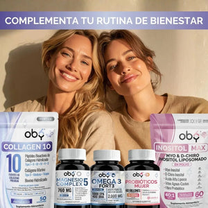 Colageno Hidrolizado 10 Tipos | OBY Collagen 10 Polvo 500g | Frutos Rojos oby.mx