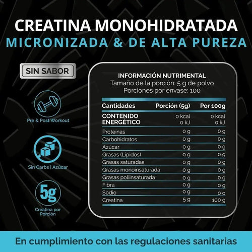 Oby Creatina Monohidratada Micronizada Pura Polvo 500g oby.mx
