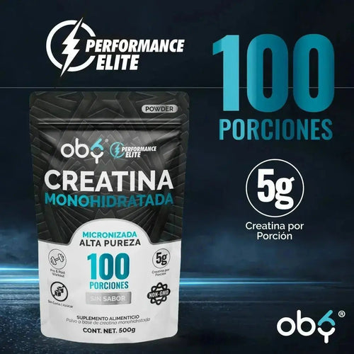 Oby Creatina Monohidratada Micronizada Pura Polvo 500g oby.mx