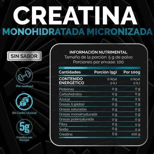 Oby Creatina Monohidratada Micronizada Pura Polvo 500g oby.mx