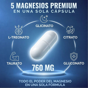 Oby 5 Magnesio Complex 180 capsulas 760mg oby.mx