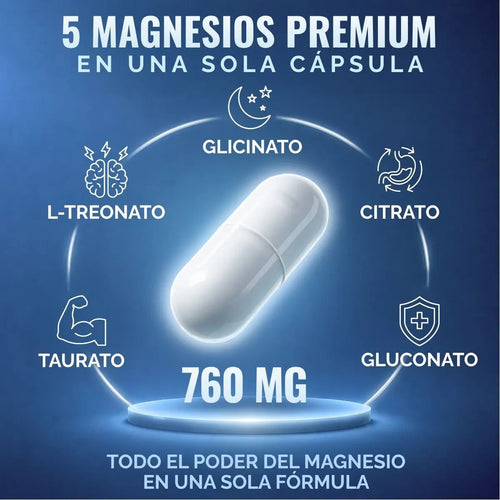 Oby 5 Magnesio Complex 180 capsulas 760mg oby.mx