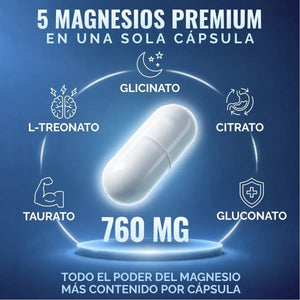 Magnesio Complex 5 OBY | 5 Tipos de Magnesios Premium | Alta Biodisponibilidad | 60 Cápsulas oby.mx