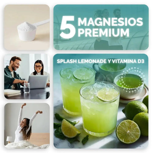 Magnesio Complex 5 Polvo | 5 Magnesios + Vitamina D3 |Sabor Lemonade | 600g oby.mx