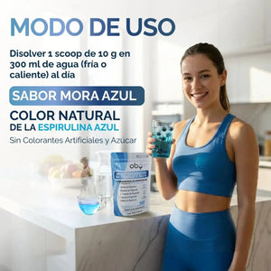 Magnesio Complex 5 en Polvo OBY | Citrato, Glicinato, Treonato, Taurato y Malato | Con Espirulina Azul, D3 y B12 | 600g oby.mx