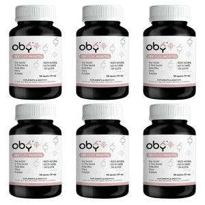 Pack de 6 frascos: OBY Pure Inositol con Myo y D-Chiro Inositol + Ácido Fólico, Hierro y Extracto Arándano | 120 Capsulas Fast Bundle