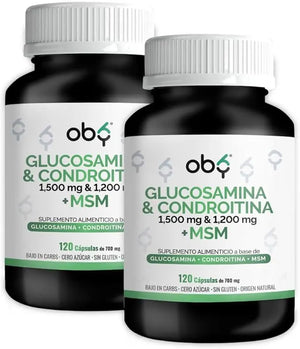 OBY Glucosamina, Condroitina + MSM | 120 cápsulas | 2 Pack oby.mx