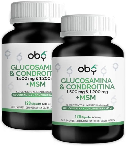 OBY Glucosamina, Condroitina + MSM | 120 cápsulas | 2 Pack oby.mx