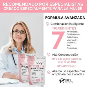 Oby Inositol Plus Myo y D-Chiro Inositol Ratio 40:1 + Acido Folico, Prebioticos, Vitaminas y Zinc | Polvo Sin Sabor $̶1̶,̶0̶4̶9̶.̶0̶0̶ oby.mx