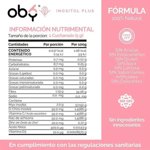 Oby Inositol Plus Myo y D-Chiro Inositol Ratio 40:1 + Acido Folico, Prebioticos, Vitaminas y Zinc | Polvo Sin Sabor $̶1̶,̶0̶4̶9̶.̶0̶0̶ oby.mx
