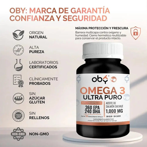 OBY Omega 3: Aceite Puro de Salmón Salvaje $̶5̶4̶9̶.̶0̶0̶ oby.mx