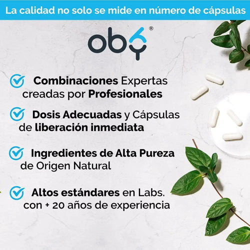 OBY CALM Magnesios - Glicinato de Magnesio, GABA, L-Teanina, Lemon Balm, Vitamina B1 oby.mx