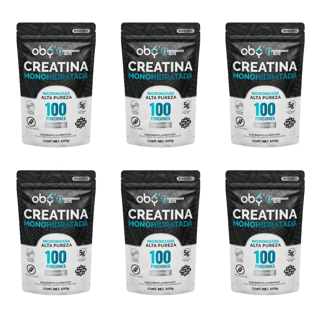 Pack de 6: Creatina Monohidratada Micronizada Pura Polvo 500g Fast Bundle