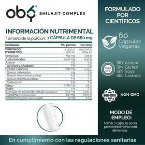 Shilajit Complex Ultra Puro Del Himalaya | 60 Cápsulas oby.mx