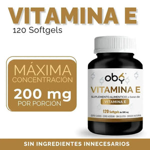 OBY Vitamina E | Vitaminas para mujer y hombre | 120 Softgels oby.mx