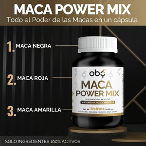 OBY Maca Negra, Maca Roja y Maca Amarilla | 120 Cápsulas $̶4̶9̶9̶.̶0̶0̶ oby.mx