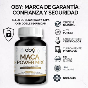 OBY Maca Negra, Maca Roja y Maca Amarilla | 120 Cápsulas $̶4̶9̶9̶.̶0̶0̶ oby.mx